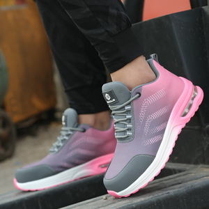 Nouvelles chaussures de sécurité pour femmes, roses, légères, à embout d'acier, anti-écrasement, anti-perforation, imperméables, antidérapantes, pour la construction, l'usine, le travail - Product Image 3