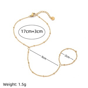 Anillo <span class=keywords><strong>de</strong></span> moda Pulsera Joyería del cuerpo 18K PVD Chapado en <span class=keywords><strong>oro</strong></span> Perla <span class=keywords><strong>de</strong></span> agua dulce Zircon Pulseras <span class=keywords><strong>de</strong></span> cadena <span class=keywords><strong>de</strong></span> mano <span class=keywords><strong>para</strong></span> mujeres - Product Image 6