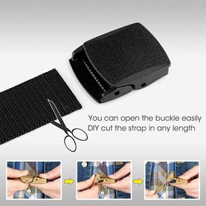 Cinturón de seguridad antirrobo de poliéster/algodón trenzado para viaje, con cremallera para dinero, para hombre, con hebilla de pasador, negro, bolsillo secreto, informal - Product Image 4