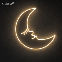 Lumière LED néon en forme de lune, décoration murale en forme de croissant de lune pour chambre à coucher, chambre d'enfant, fête à domicile, lumière nocturne scintillante