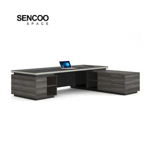 Sencoo โรงงานขายร้อนเฟอร์นิเจอร์สํานักงานหรูหรา l รูปร่างโต๊ะผู้บริหารไม้โต๊ะผู้จัดการโต๊ะซีอีโอเจ้านาย