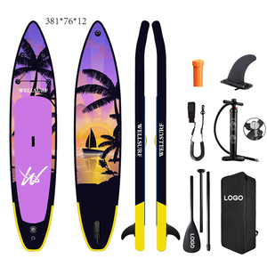 Planche de SUP gonflable de course 12'6 (381 cm) en PVC double couche avec technologie Drop Stitch, couleur CAMOUFLAGE VERT - Product Image 5