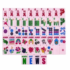 Modern Luxury <strong>Marshmallow</strong> Pink Mahjong Tiles 160Pcs Portable Durable Water Resistant Non-Toxic 4 Players <strong>Lucky</strong> <strong>Charms</strong> Acrylic - Product Image 1