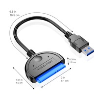 Câble adaptateur USB 3.0 vers SATA pour convertisseur d'ordinateur portable HDD/SSD externe de 2,5 pouces