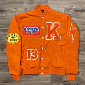 Chaqueta jackets mens streetwear hip hop applique embroidery lettermen custom baseball varsity jacket