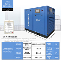 Compresseur d'air industriel de haute qualité 40hp 30kw