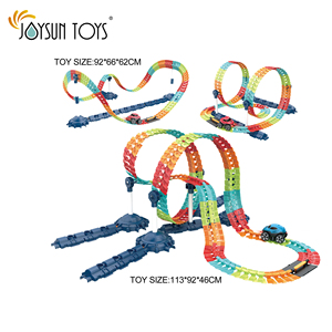 <span class=keywords><strong>Pistas</strong></span> creativas originales, juego de pista Flexible, modelo luminoso de coche de juguete con montaje de luces, 144 Uds. - Product Image 3