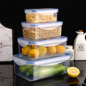 Nevera de cocina moderna, fiambrera <span class=keywords><strong>Rectangular</strong></span> para microondas, resistente al calor, plástico, fruta, almacenamiento de alimentos sellado - Product Image 1