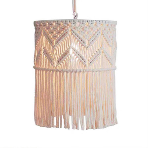 Envío Directo, Decoración Ecológica de Algodón, <span class=keywords><strong>Adornos</strong></span> Colgantes de Macramé Tejidos a Mano, Pantalla de Lámpara Ligera, Decoración del Hogar - Product Image 5