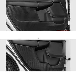 carbon fiber leather car door anti-kick mat protect for honda cr-v civic fit vezel city accord 2022 2021 2020 2021 2020 carpet