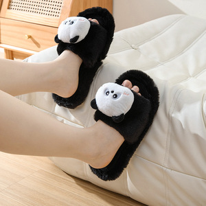Transfrontalier pour <span class=keywords><strong>Amazon</strong></span> Ins ouvert mignon Animal fourrure en peluche pour pantoufles femmes maison intérieur <span class=keywords><strong>hiver</strong></span> en gros - Product Image 2