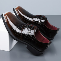 Chaussures habillées décontractées pour hommes, style britannique, avec empeigne en PU et semelle extérieure en caoutchouc, durables et confortables