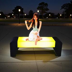 Panca da Esterno Personalizzata con Illuminazione LED RGB a Colori Variabili, Seduta in Plastica per Bar, Pub, Parchi e Giardini, Panche di Lusso per Patio - Product Image 3
