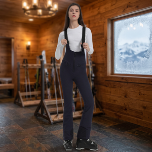 Pantalon de ski bleu marine pour femme, imperméable, fermeture éclair, isolation synthétique, matière Gore-Tex, combinaison pour les sports d'hiver sur neige - Product Image 3