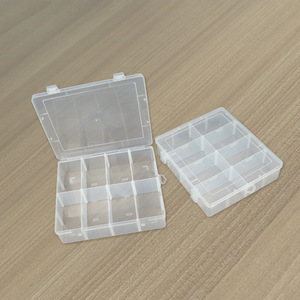 Transparent Plastic Storage Box 8 Grid Compartment For Jewelry Electronics Tools Accessories Rectangle Shape - Product Image 1