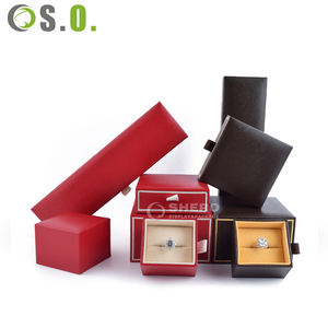 Boîte à bijoux en cuir PU noir et rouge avec logo personnalisé pour colliers, bracelets, boucles d'oreilles et bagues – Vente en gros - Product Image 6