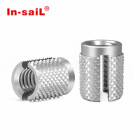 Inserts filetés légers en aluminium à visser et à sertir avec bride pour applications robotiques, drones, aérospatiales et pièces en plastique