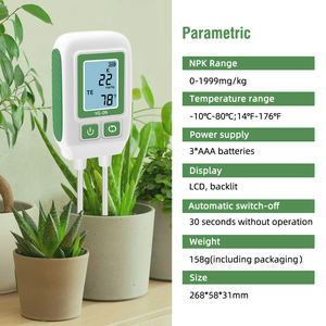 Testador do solo ~ NPK ~ Nitrogênio ~ Fósforo ~ Potássio ~ Medidor de temperatura com display LCD com um testador preciso do solo NPK - Product Image 4