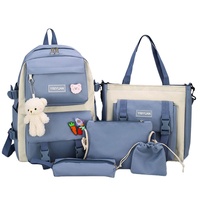 Ensemble de sacs à dos d'étudiant personnalisé ensemble de 5 pièces de grande capacité pour femme sac à dos d'étudiant sac à dos décontracté pour fille ensemble de sac d'école et de sac à lunch