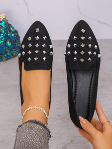 Nuove <span class=keywords><strong>Ballerine</strong></span> <span class=keywords><strong>Bianche</strong></span> da <span class=keywords><strong>Donna</strong></span> 2026 con Punta Affusolata, Slip-On con Cristalli e Pois, Leggere, Trendy, Casual e Comode per l'Autunno - Product Image 1