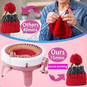 Machine à tricoter en laine DIY pour la famille, 48 aiguilles, cylindre étoilé, pour enfants, fournitures de couture avec jouets en laine - Product Image 5