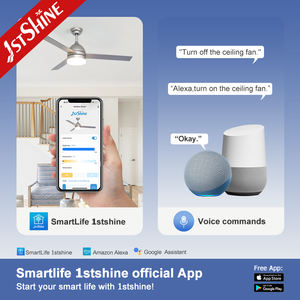 1stshine 52 pouces d'économie d'énergie pour la chambre à coucher Ventilateur <span class=keywords><strong>de</strong></span> plafond à moteur DC en cuivre pur avec lumières LED Télé<span class=keywords><strong>commande</strong></span> - Product Image 6