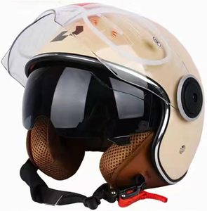 Dot/<span class=keywords><strong>ECE</strong></span> Được Phê Duyệt Mở Mặt Retro 3/4 Xe Máy Mũ Bảo Hiểm Cho Người Lớn Kép Visors Scooter Casco Cho Nam Giới Phụ Nữ - Product Image 6