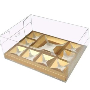 Caja de Regalo para Pastel de Mousse de 2/4/6/12 Porciones, Caja para Cupcakes Blanca con Ventana Transparente para Empacar Chocolate - Product Image 6