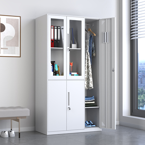 Thép tủ lưu trữ tập tin và Tủ hồ sơ văn phòng với ổ khóa với cửa kính, tủ quần áo treo thanh cho sử dụng văn phòng hàng ngày - Product Image 2