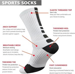 Chaussettes de sport pour hommes, chaussettes de basket-ball, marque de luxe, logo personnalisé, chaussettes tricotées sur mesure - Product Image 5