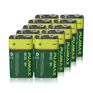 PUJIMAX 10pcs अतिरिक्त भारी शुल्क 9v बैटरी 6f22 कार्बन सूखी बैटरी पैक एकल उपयोग बैटरी 9v के लिए इलेक्ट्रिक शेवर