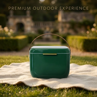 Ensemble cadeau de refroidisseur à vin avec logo personnalisé, boîte isotherme rigide portable de 6 L avec poignée pour les voyages, le camping, les pique-niques, la pêche, le vin, la nourriture, la bière