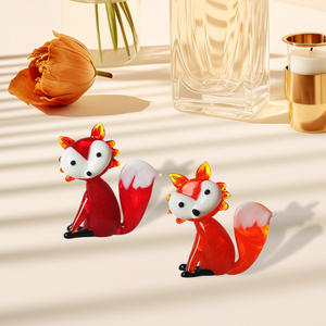 Juego de 2 Figuras Decorativas de Cristal con Forma de Zorro, Color Rojo, Ecológicas, para Decoración del Hogar y Oficina - Product Image 6