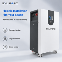 EXLIPORC LVB15WTC Baterai Lifepo4 Siklus Dalam 6000 Siklus 15kWh 51.2V 300Ah Sistem Penyimpanan Energi Rumah Mobil Terpasang di Lantai