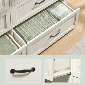 VASAGLE 137 cm Breite Moderne Farmhouse Kommode mit Metallgriffen 6-Schubladen-Schrank für Schlafzimmer - Product Image 5