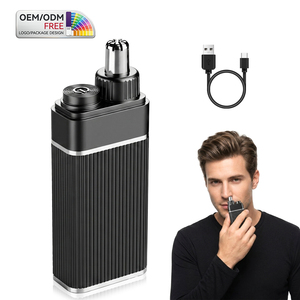 Tondeuse à poils de <span class=keywords><strong>nez</strong></span> et d'oreilles rechargeable 2 en 1 360 °   Tondeuse à poils de <span class=keywords><strong>nez</strong></span> électrique en alliage d'aluminium, étanche IPX5, à lame rotative, pour hommes - Product Image 1