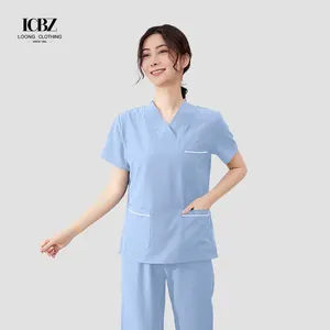 로고 하이 패션 도매 최고 품질 독특한 유행 병원 유니폼 의료 스크럽 간호사 작업 유니폼