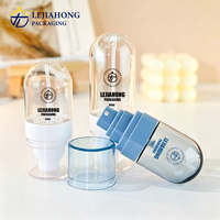 Flacon pulvérisateur PET transparent design capsule, vaporisateur à fine brume avec capuchon extérieur 80ml 100ml pour brume de soin et contenant de parfum