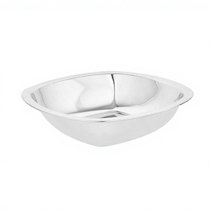 Bol carré en acier inoxydable élégant en métal de qualité alimentaire isolé thermiquement pour les restaurants-pour mélanger la salade de riz - Product Image 1