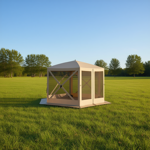 Tente pop-up hexagonale portable 12' x 12' avec murs en filet et sac de transport par DB Summer Screen House pour le camping en plein air - Product Image 2