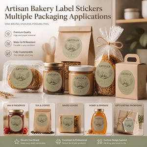 Autocollants personnalisés avec logo, autocollants adhésifs en vinyle colorés pour bonbons et gâteaux avec code QR pour les boutiques de desserts artisanaux, autocollants promotionnels - Product Image 3