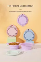 Bol pliable pour animaux de compagnie Bol portable pour chien Bol en silicone pour animaux de compagnie adapté aux animaux de compagnie en plein air et aux voyages