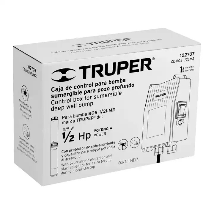 Truper 1/2 HP Ball Pump Control Box Single Unit with 1/2 HP Truper Ball Pump Control Box