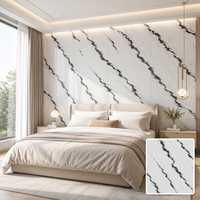 Panneau mural en PVC à revêtement UV économique, design marbre, imperméable, feuille de marbre UV pour la décoration de fond de mur intérieur