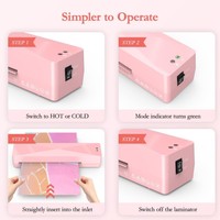 Couleur rose A4 A5 A6 Taille Photo Documents Carte Thermique Froid Bureau Personnel Petite Machine À Plastifier