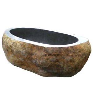 Decoración <span class=keywords><strong>del</strong></span> hogar Bañera independiente de gran tamaño Bañera de piedra de <span class=keywords><strong>Río</strong></span> Escultura natural - Product Image 4