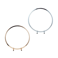 Support de couronne circulaire en métal doré pour la vente en gros, support floral double anneau personnalisable en métal pour mariages et fêtes
