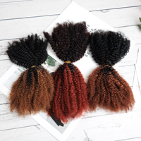 Lot de Cheveux Synthétiques et Humains Afro Kinky 4C en Gros, Extensions de Cheveux Doux de 20 Pouces, 50g, Approvisionnement Direct Usine
