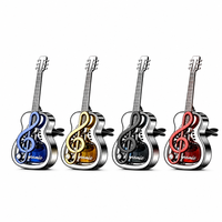 Désodorisant voiture en forme de guitare, clip diffuseur en zinc, parfum longue durée et décoration note musicale