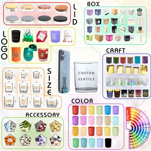 LANGXU Pot à bougie en verre ambré avec couvercle doré, supports de luxe pour bougies parfumées, vente en gros, décoration d'intérieur, collection de parfums, fournitures - Product Image 3